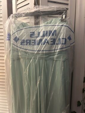 Mint Strapless Chiffon Bridesmaid Dress